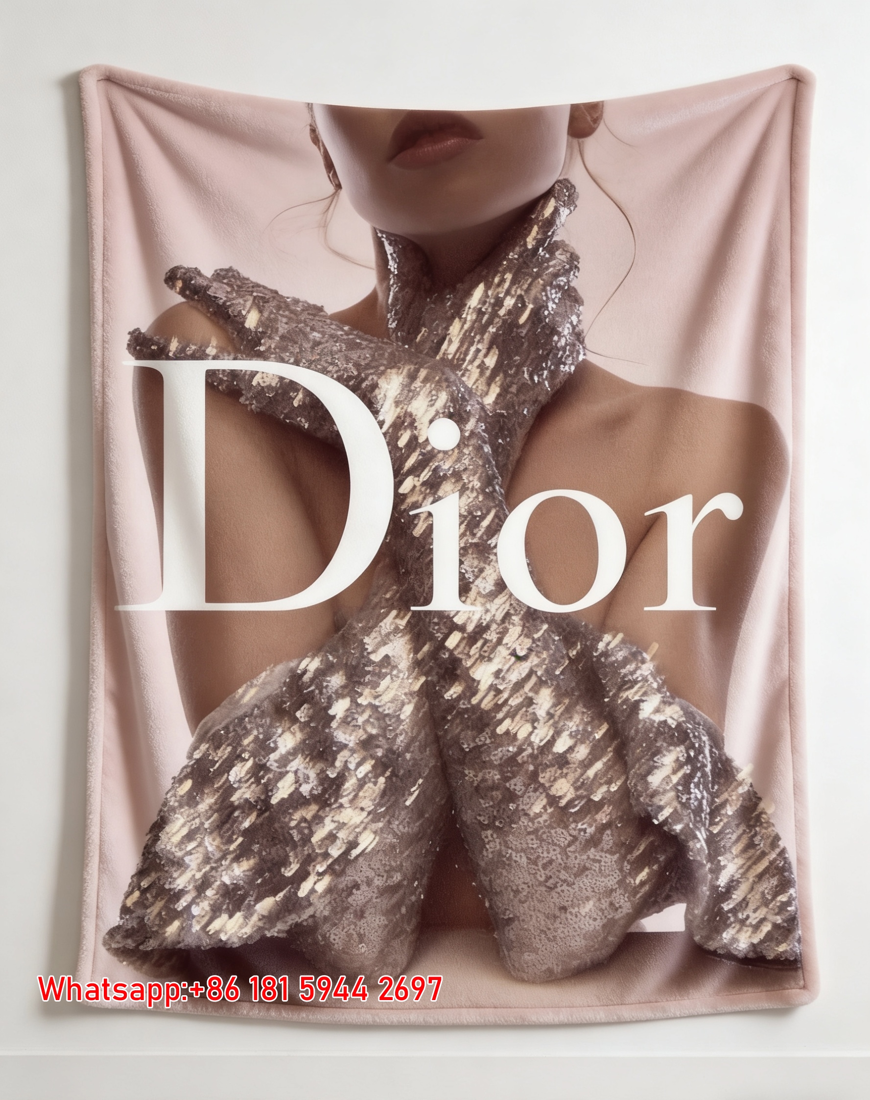 Dior Sequin Gloves Luxury Flannel Sofa Throw Blanket D296